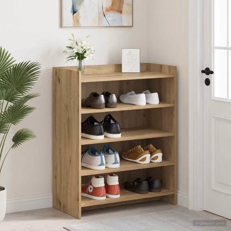 Scarpiera moderna vidaXL in legno marrone con ripiani piatti L: 73,5 cm, P: 36 cm, H: 92 cm