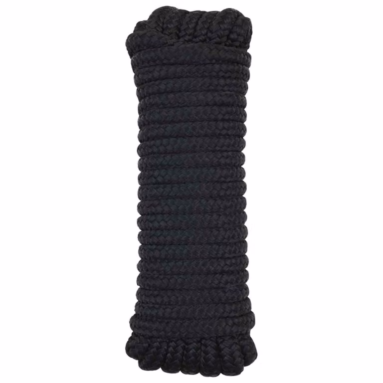 Corda da barca vidaXL in poliestere nero, diametro: 2 mm, lunghezza: 12 m