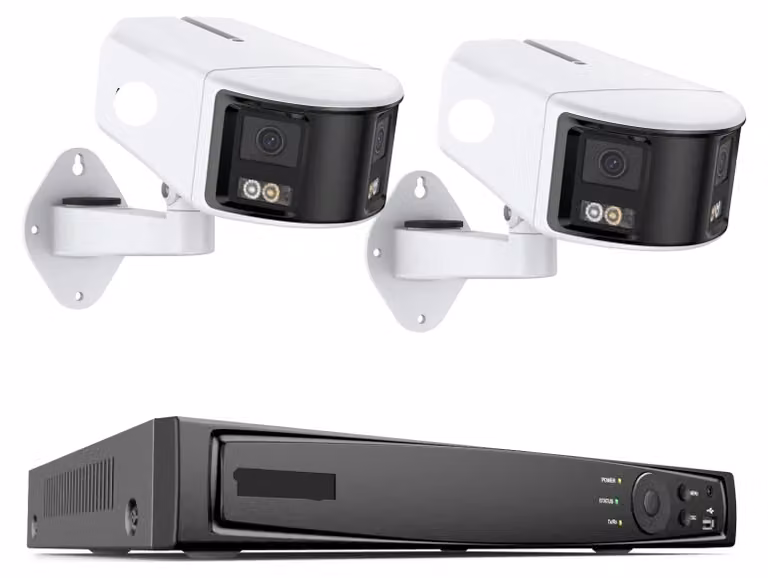 Sistema di videosorveglianza: kit NVR a 8 canali con 2 telecamere resistenti agli agenti atmosferici, visione notturna e audio bidirezionale