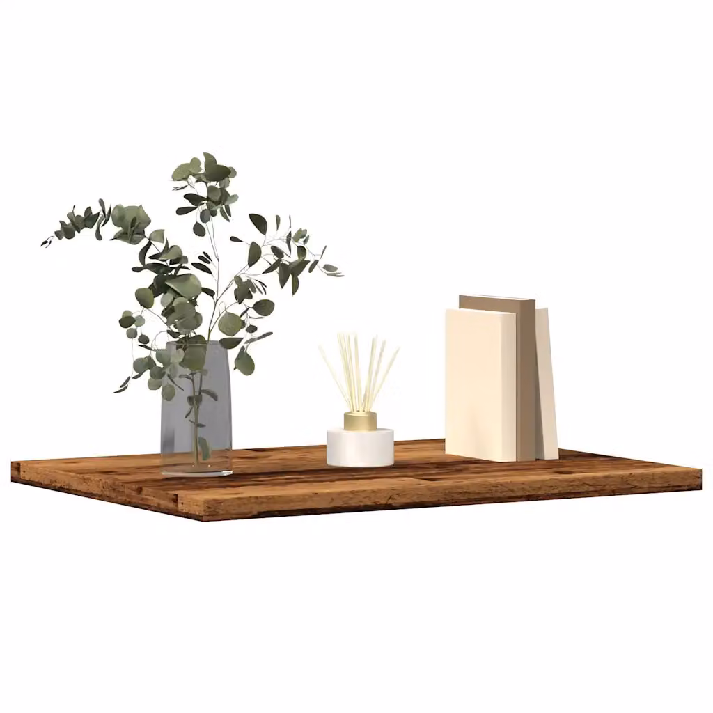 Set di 4 ripiani per libreria da parete vidaXL in legno multistrato marrone rustico L 40 cm x P 30 cm x H 1,5 cm