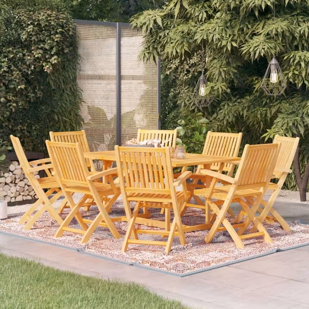 Maison Exclusive - Set da Pranzo da Giardino 9 pz in Legno Massello di Teak