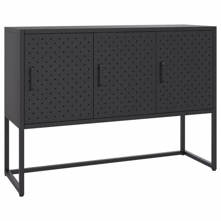 Credenza Nera 105x35x75 cm in Acciaio