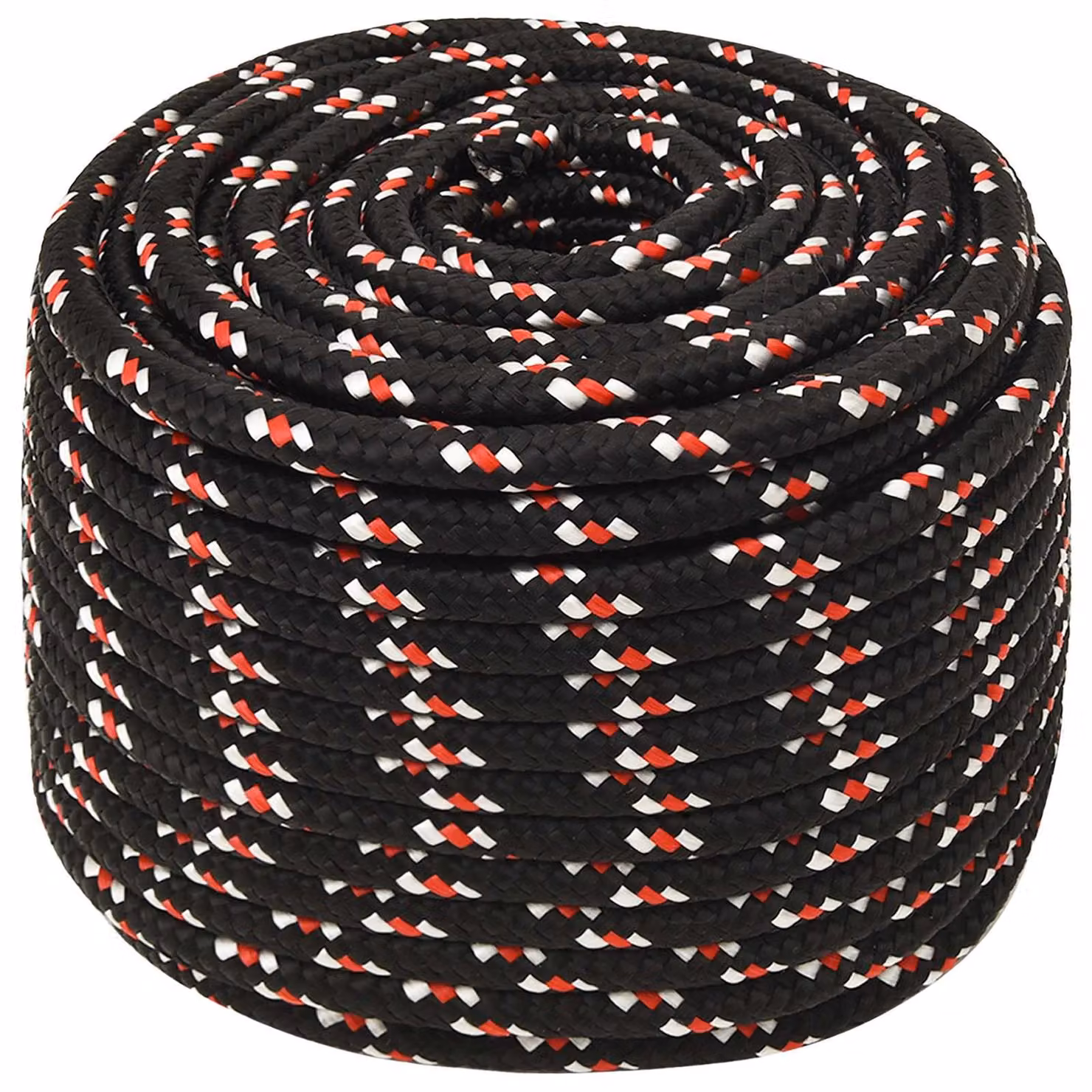 Corda multiuso vidaXL in plastica, Nero e Rosso, Diametro: 16 mm, Lunghezza: 25 m