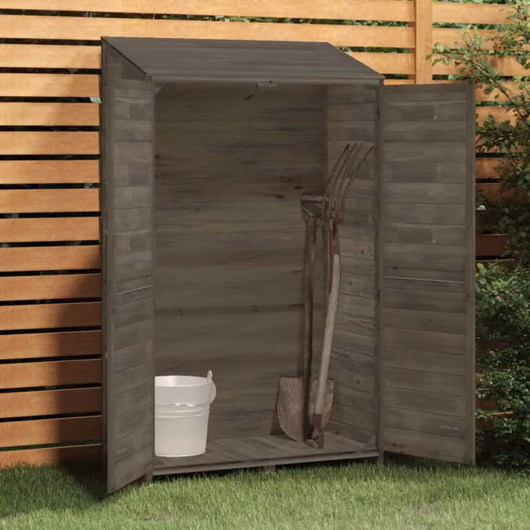 Capanno da giardino, deposito per utensili da giardino - Grigio antracite - 102x52x174,5 cm - Legno di abete massello
