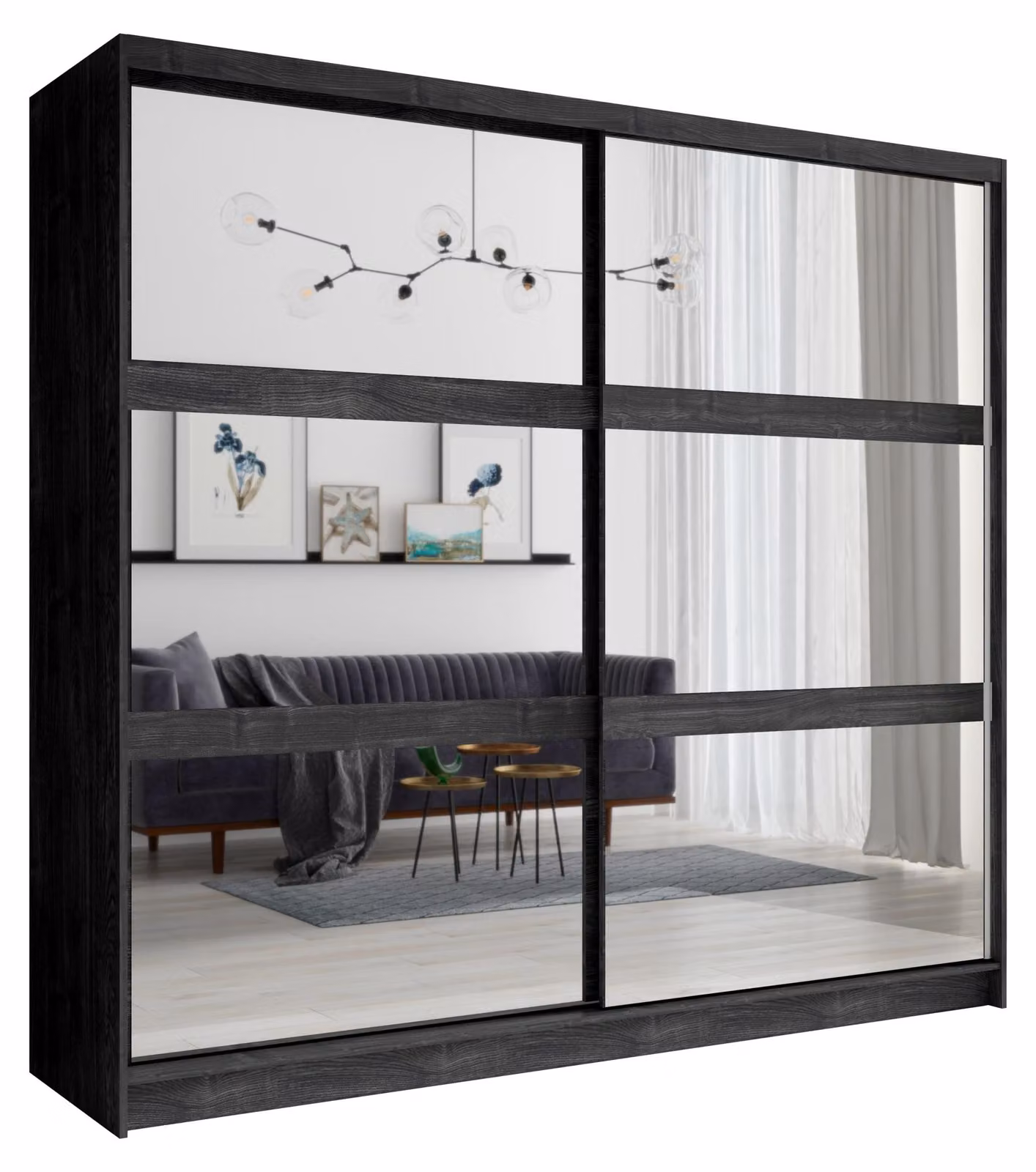 raumhirsch ARMADIO Portland, legno di frassino nero, dimensioni 230/215/62 cm