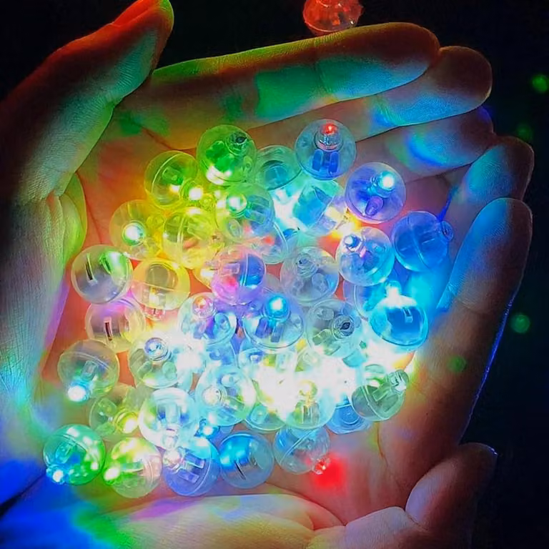 Mini palloncini a LED, 120 pezzi, colorati, rotondi, per feste