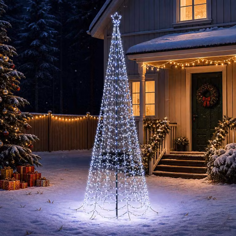 vidaXL Albero di Natale a spirale LED con picchetto EKENAS 300 cm