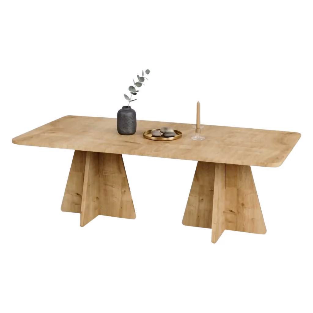 DMORA Tavolino da Salotto Rettangolare Moderno in Rovere Marrone L: 120 cm, P: 60 cm, H: 40 cm – 2