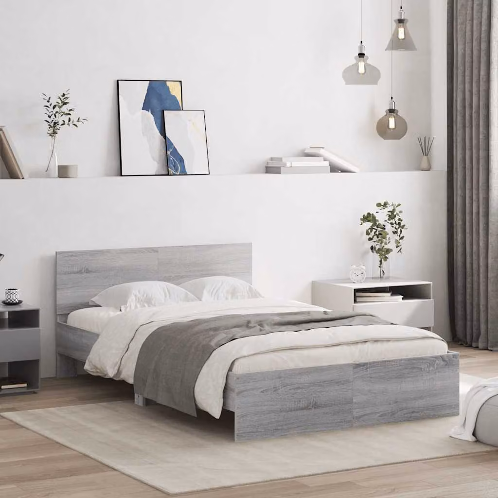 vidaXL Giroletto con Testiera Grigio, L/P/H: 120 x 200 x 125 cm – 1