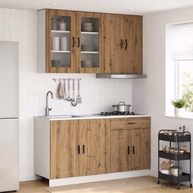 Unità Cucina PORTO 4 pz Rovere Artigianale Legno ingegnerizzato 3438344