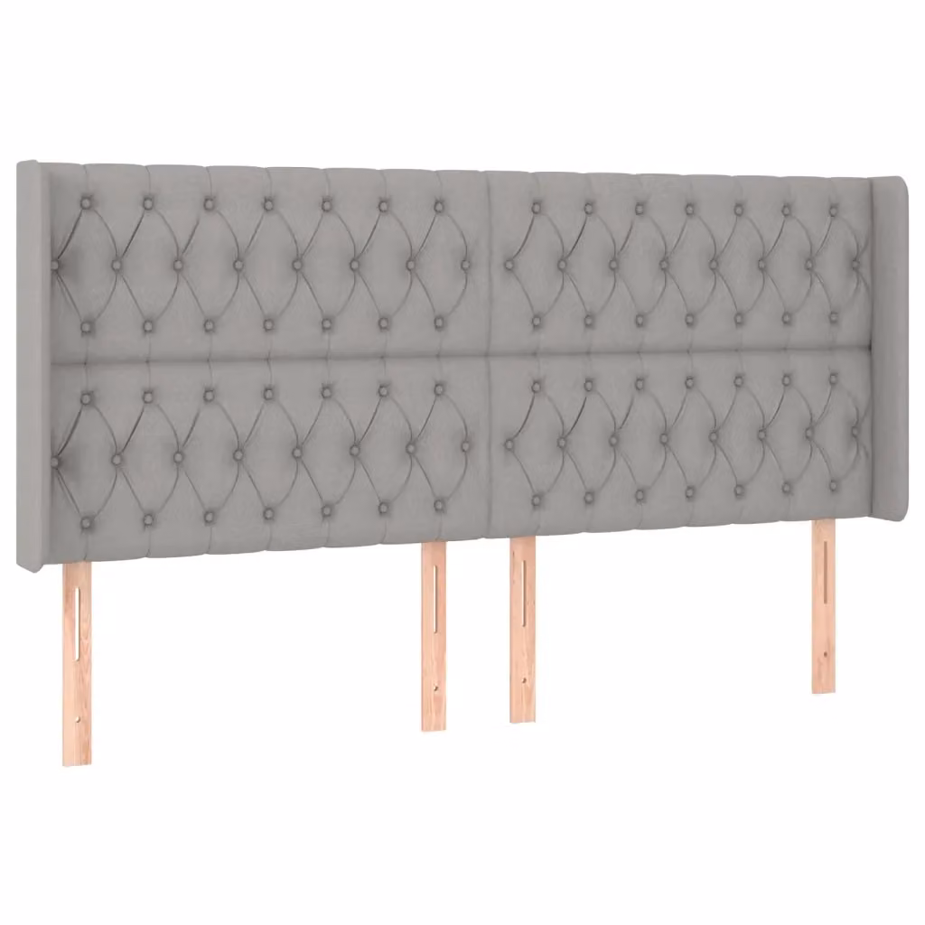 Testiera con Orecchie Design Mania in Tessuto Grigio Chiaro L: 183 cm, P: 16 cm, H: 118/128 cm – 2