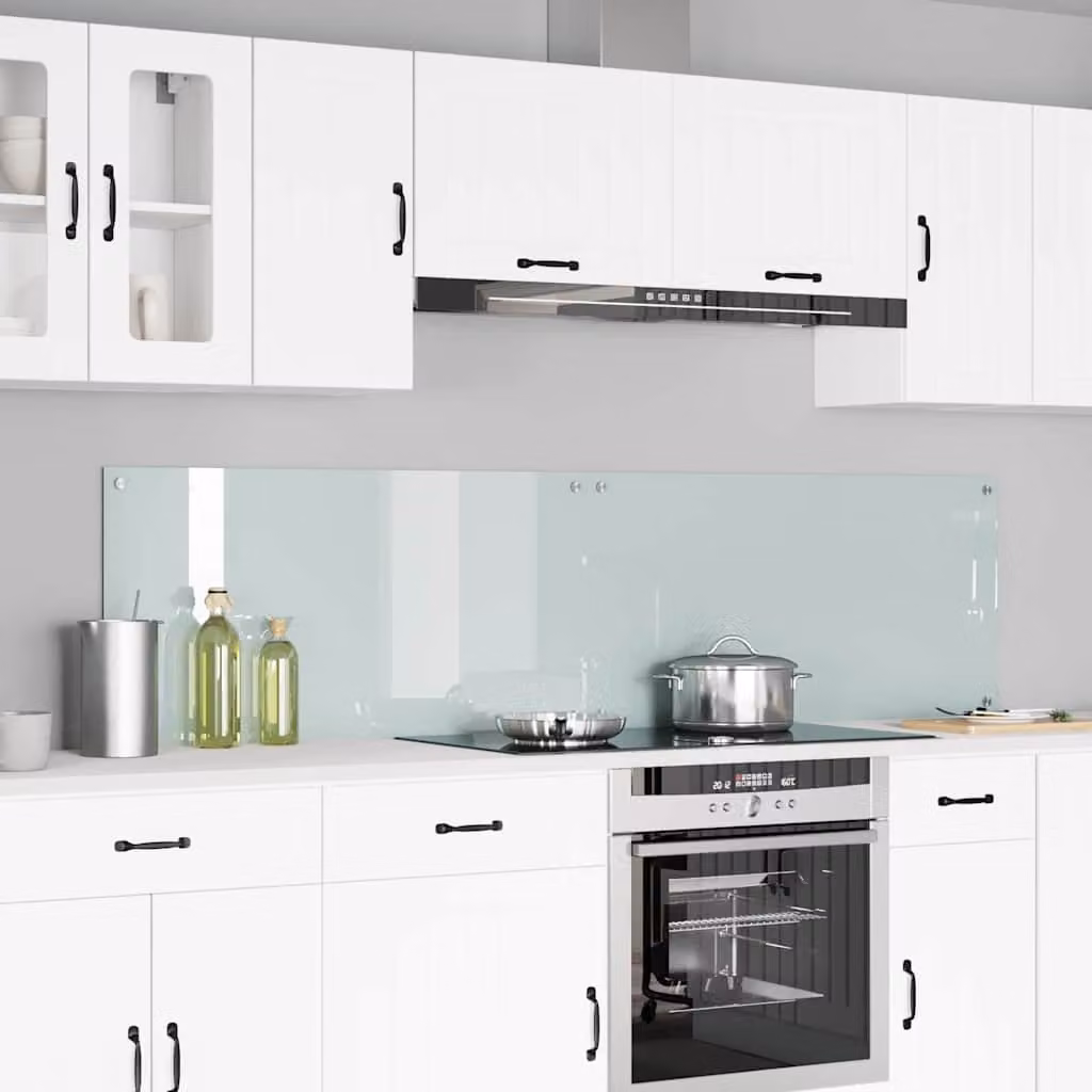 Set di 2 schienali da cucina vidaXL in vetro temperato bianco, L 100 cm x H 50 cm