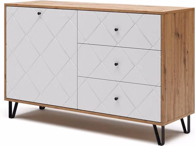 Cassettiera per camera da letto Nizza Rovere artigianale 128 x 78 cm Vicco