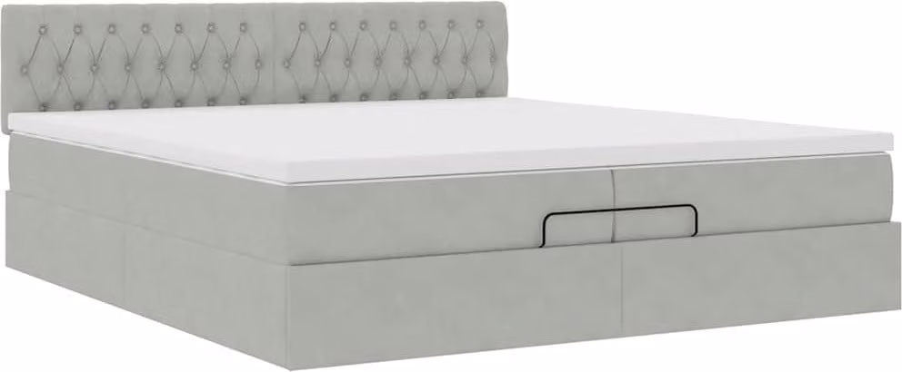 Struttura Letto Pouf con Materasso 200x200 cm in Velluto