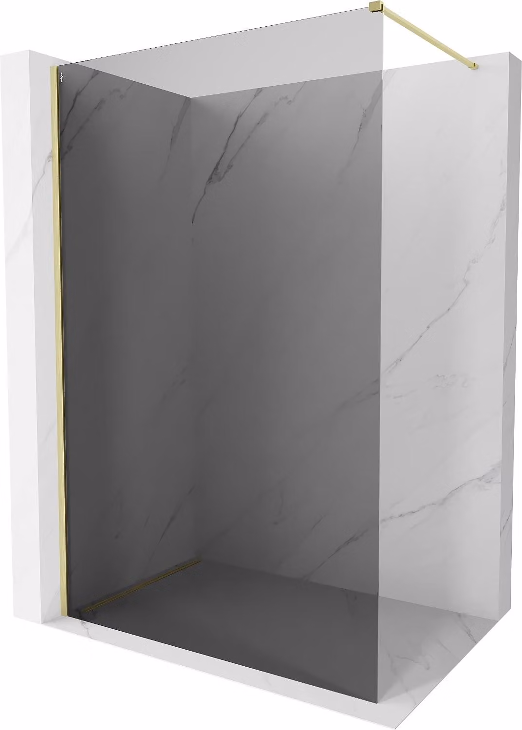 Mexen Kioto-X parete doccia Walk-in 70 x 200 cm, grafite 10 mm, oro spazzolato - 800-070-101-55-40-X