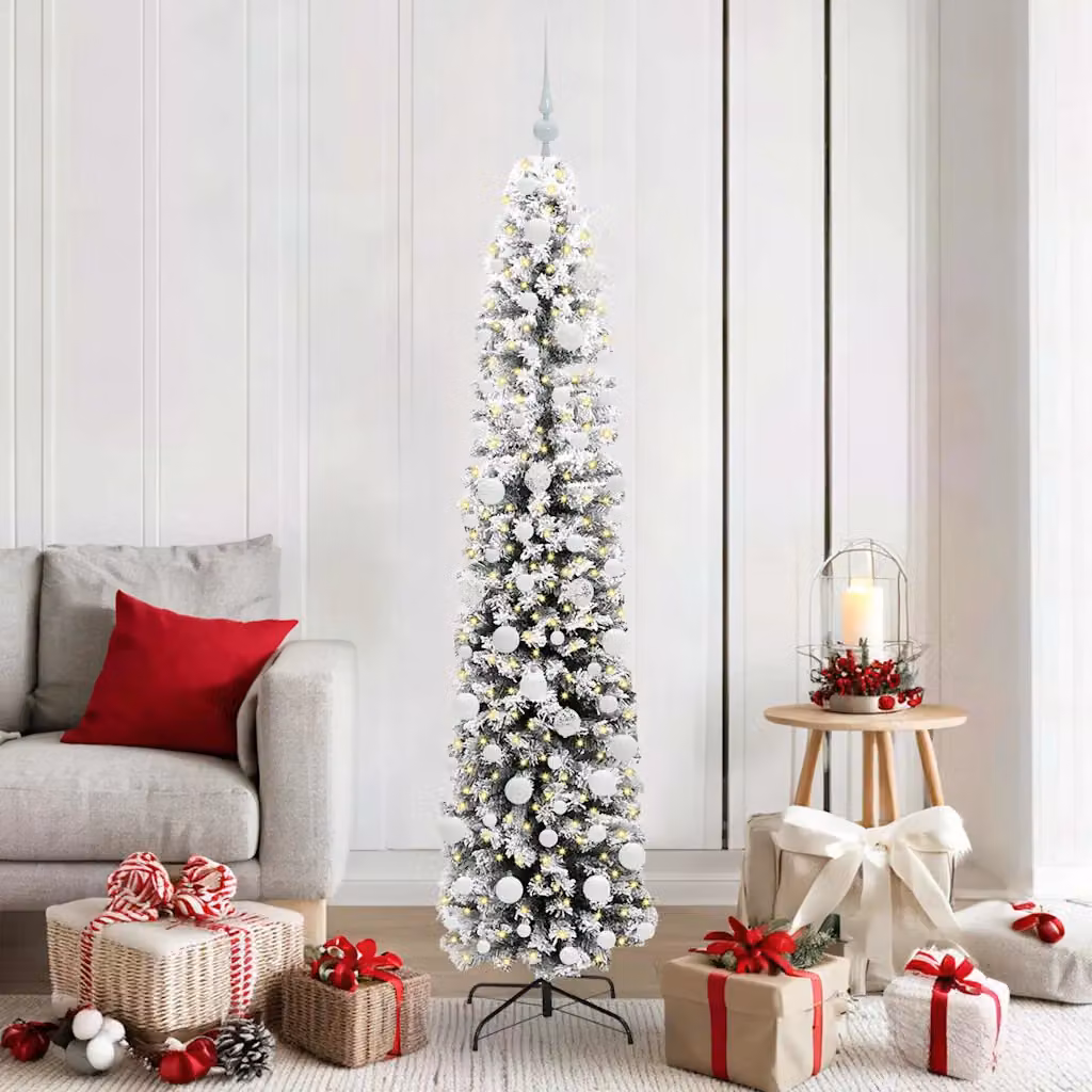 Albero di Natale artificiale moderno vidaXL verde con 300 LED luce bianca calda, Altezza: 180 cm