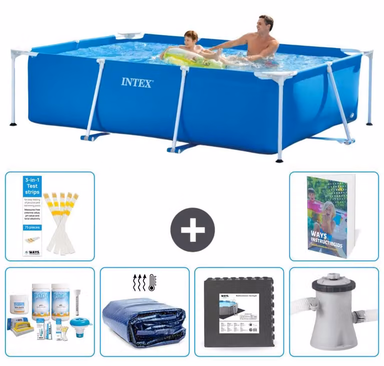 Piscina fuori terra rettangolare - 260x160x65 cm - 5 pezzi, modello S59