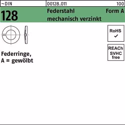 Reyher 128 Rondelle elastiche A 3 zincate 3573-0880 (1000 pezzi)