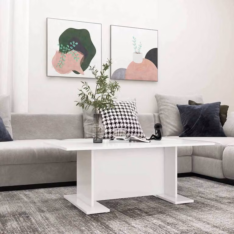 vidaXL Tavolino da Salotto Moderno Bianco in Legno L: 103,5 cm, P: 60 cm, H: 40 cm