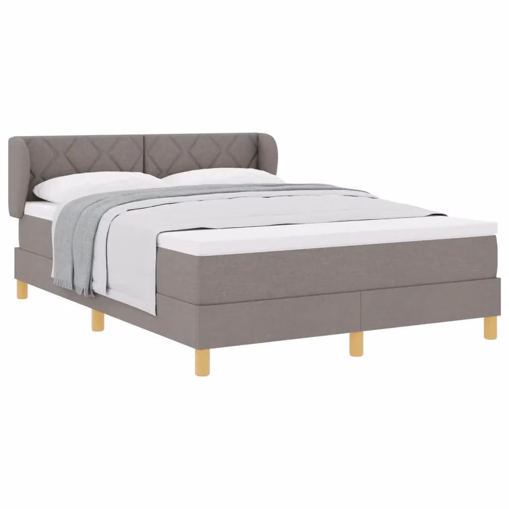 Letto a molle con testiera Talpa vidaXL in tessuto beige o grigio L/P/H: 140 x 200 x 88 cm – 2