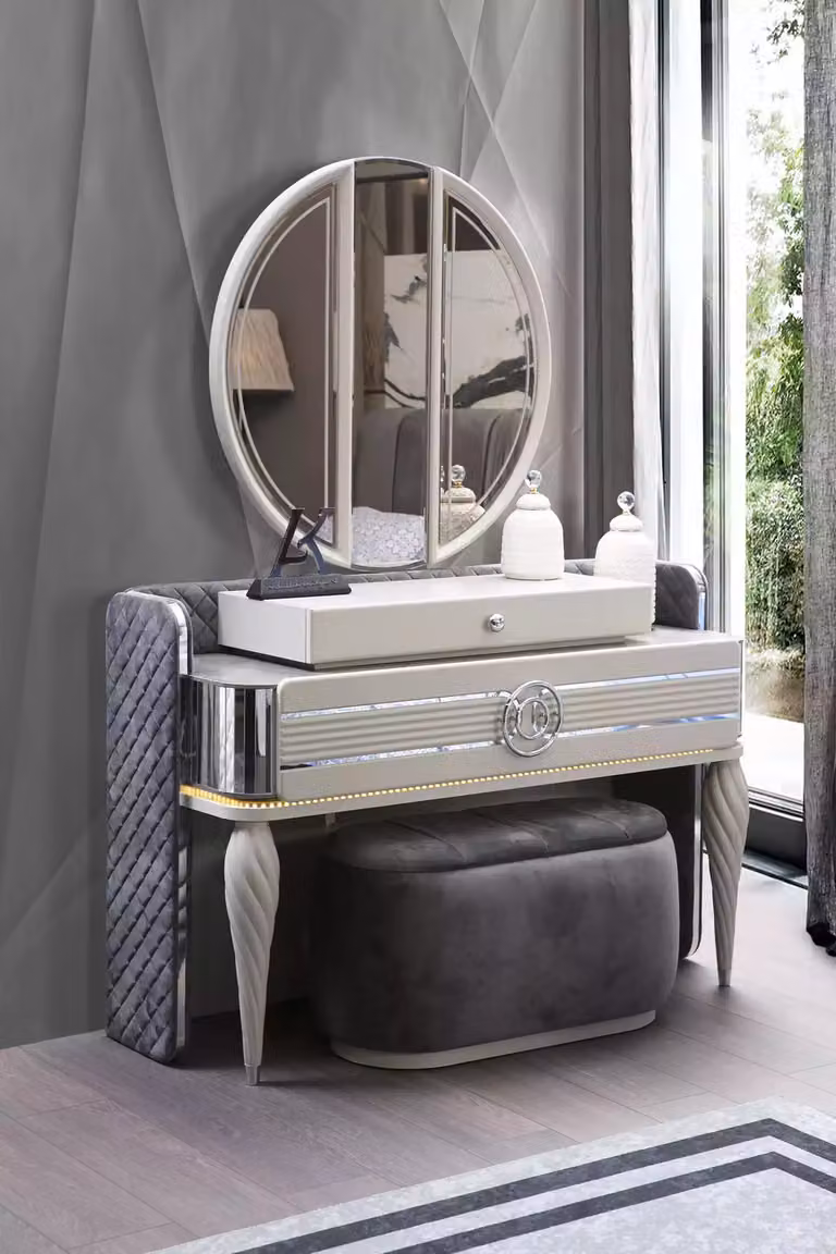 Schlafzimmer Schminktisch mit Spiegel Luxus Konsole Modern Design