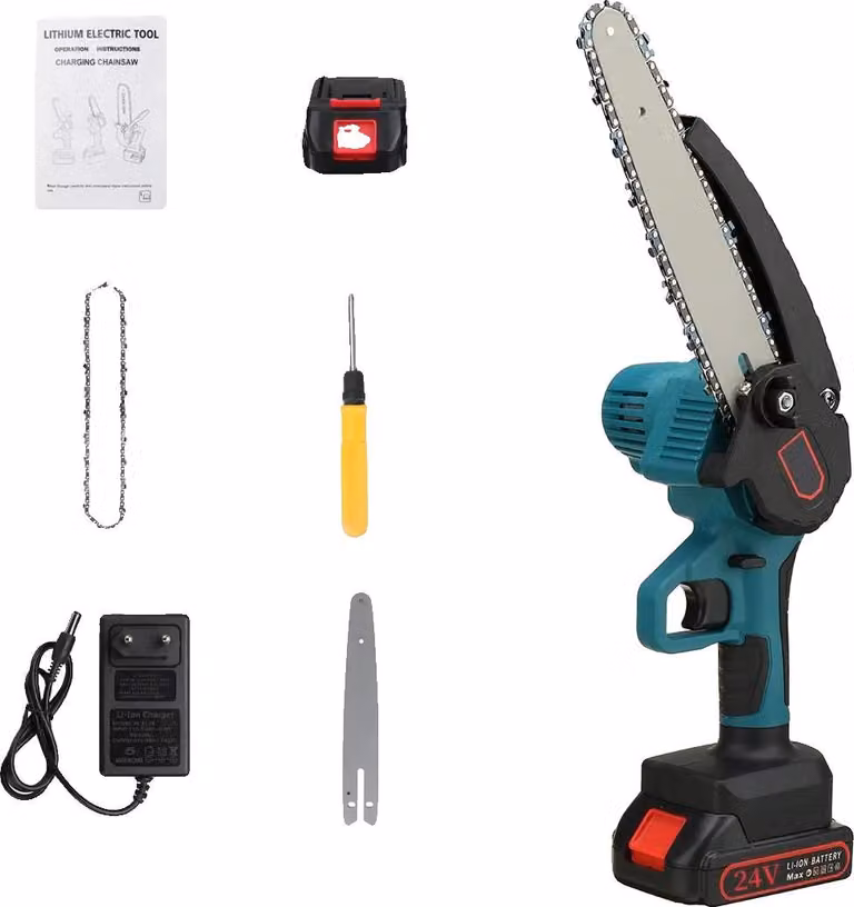 Mini motosega, prestazioni elevate, taglio efficiente, con 1 batteria, UE
