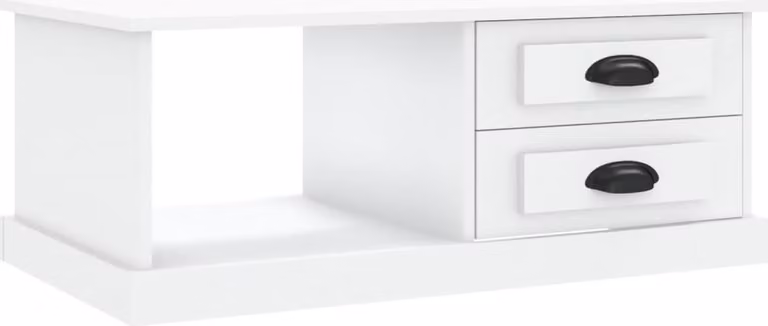 Tavolino da Salotto Bianco 90x50x35 cm in Legno Multistrato