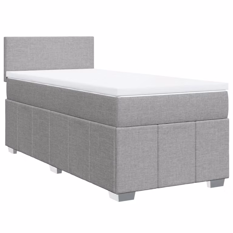 Giroletto a Molle con Materasso Grigio Chiaro100x200 cm Tessuto