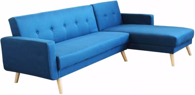 Divano Letto Arthur Cosma Blu con Struttura in Metallo e Legno e Rivestimento in Tessuto – 2