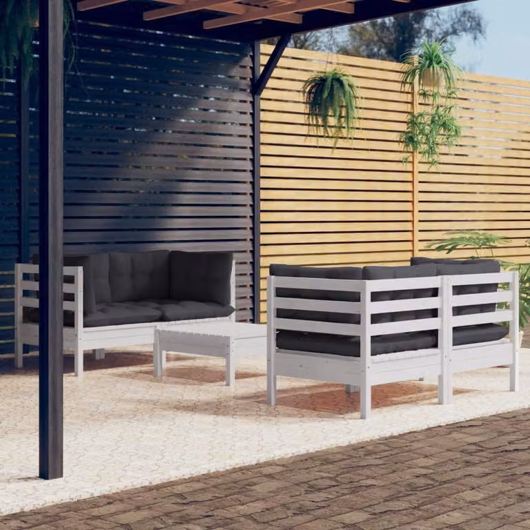 Maison Exclusive - Set Divani da Giardino 5 pz con Cuscini Antracite Legno di Pino