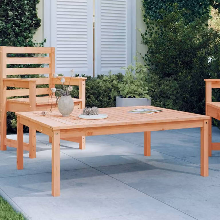 vidaXL Tavolo da Giardino Rettangolare in Legno Massello di Douglas Marrone L: 121 cm, P: 82,5 cm, H: 45 cm