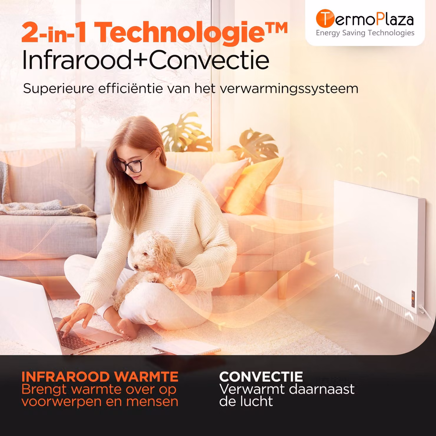 Pannello infrarossi - 270 W - Autoportante o da montare a parete - Sistema di riscaldamento elettrico ad alta efficienza energetica
