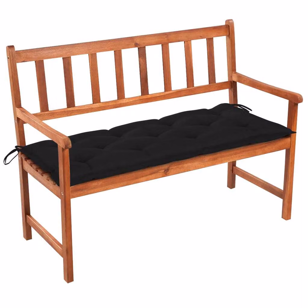 The Living Store Panca da giardino con cuscino 120 cm in legno massiccio di acacia