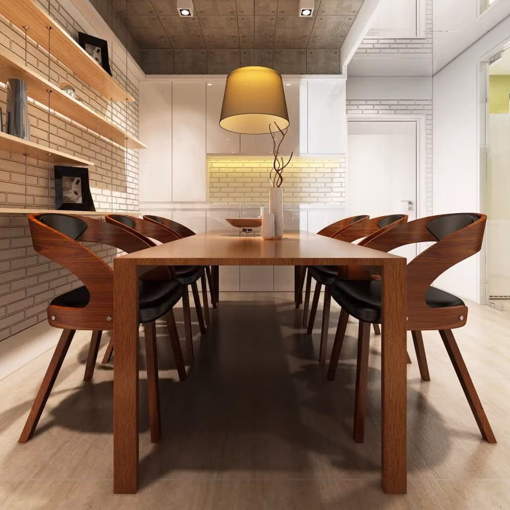 The Living Store Sedie da pranzo 6 pz. Similcuoio marrone