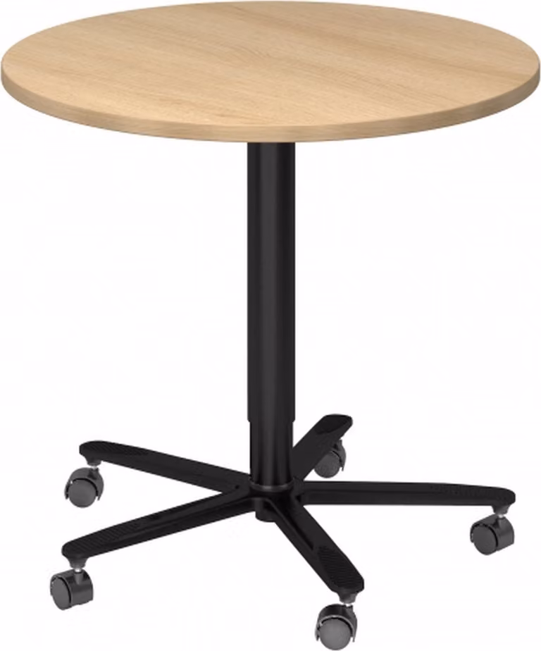 BISTRO 80R D - Tavolo da conferenza System in rovere nero Ø 80