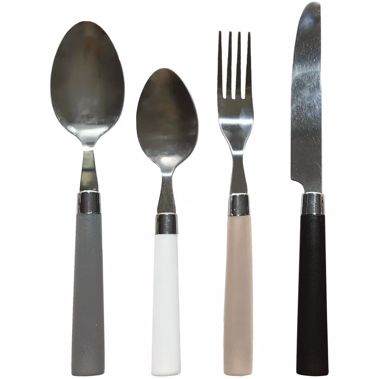 Servizio posate Everly Color Gusto Casa in acciaio inox, 24 pezzi, disponibile in nero, grigio, bianco o beige