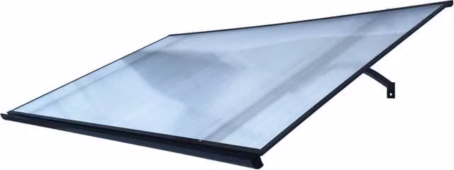 Tettoia a mansarda Starkedach Straight T-160 con telaio in alluminio antracite e rivestimento in policarbonato trasparente