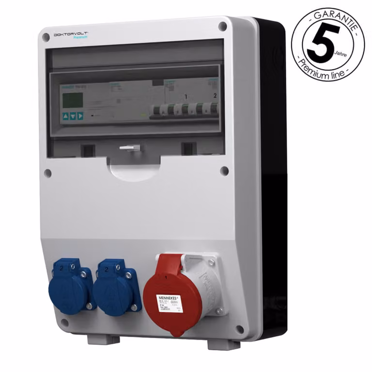 Distributore di energia 32A 2x230V pTD-S/FI 3P contatore SIEMENS e MENNEKES Doktorvolt 4807
