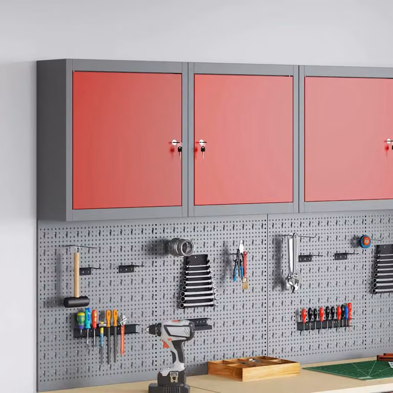 Carrello mobile per attrezzi vidaXL in metallo rosso e grigio L 50 cm, P 20 cm, H 55 cm