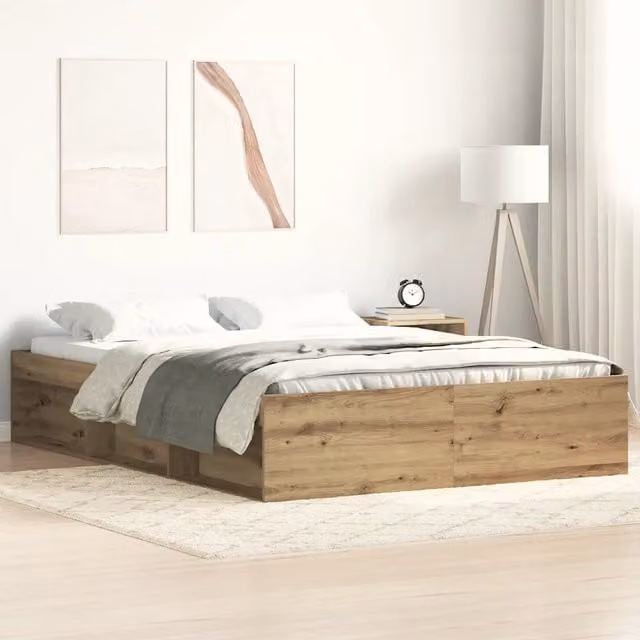 Giroletto vidaXL in legno di pino marrone con doghe fisse L/P/H: 120 x 200 x 35 cm