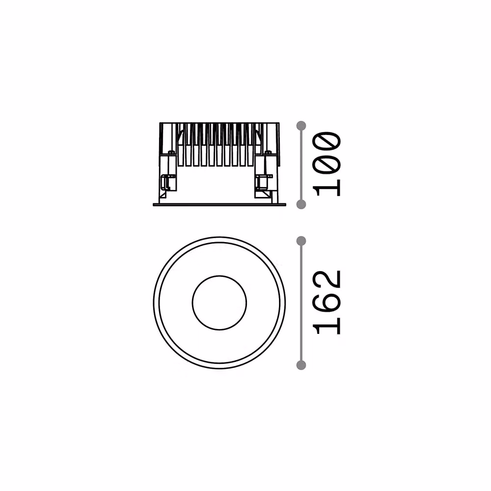 Faretto da incasso LED IDEAL LUX in alluminio nero, 28W, luce naturale 4000K, forma rotonda – 2