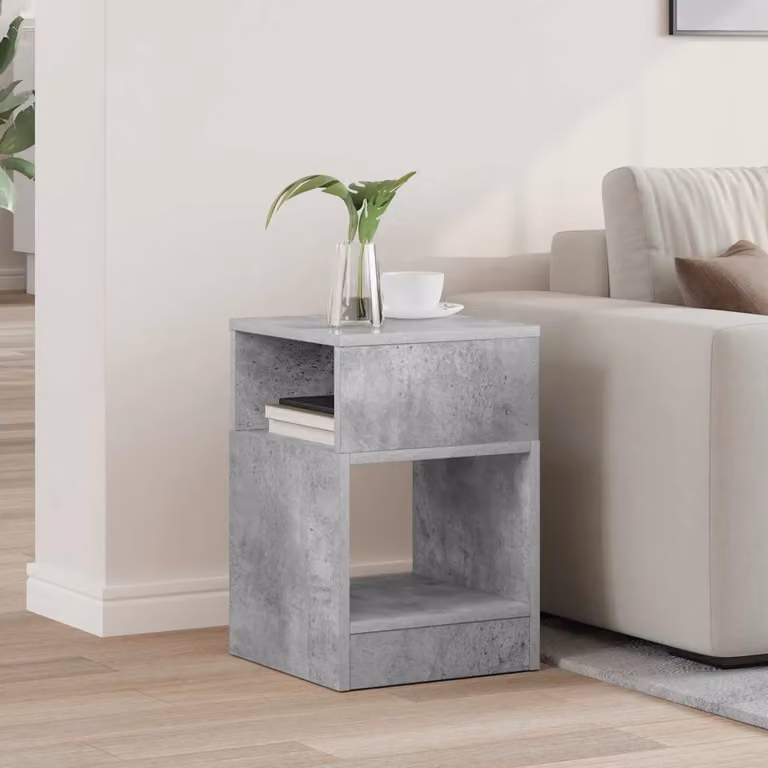 Tavolino moderno vidaXL in legno ingegnerizzato grigio, L/P/H: 30,5 x 30 x 45 cm