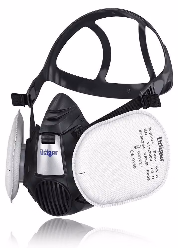 Mascherina semimaschera riutilizzabile con filtri P3, ideale per l'edilizia e il fai-da-te