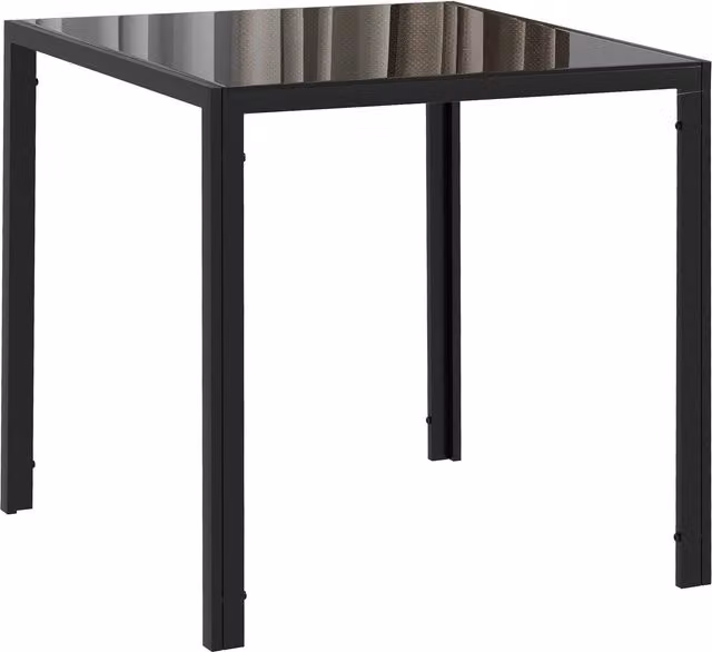 HOMCOM Tavolo Quadrato da 4 Persone per Cucina e Soggiorno in Acciaio e Vetro Temperato, 75x75x75 cm, Nero   Aosom Italy