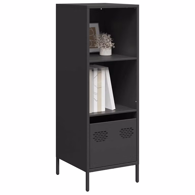 Credenza moderna vidaXL in metallo nero, L/P/H: 35 x 39 x 103,5 cm
