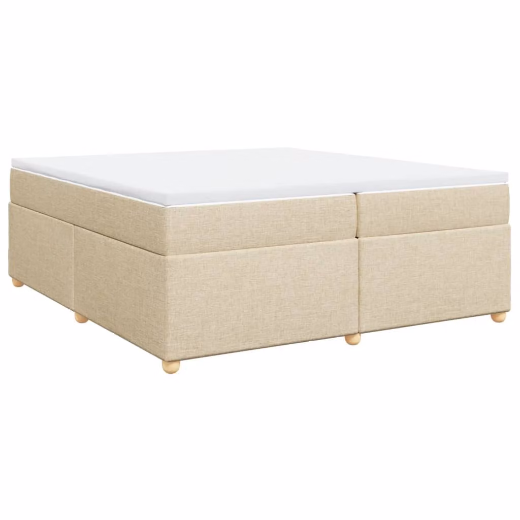 Giroletto a Molle con Materasso Crema 200x200 cm in Tessuto