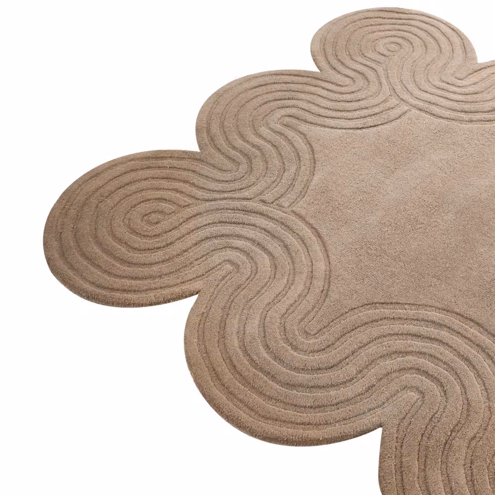 Tappeto Beliani IT in lana beige stile moderno e minimalista L: 160 cm, P: 230 cm – 2