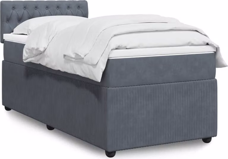 Maison Exclusive - Giroletto a Molle con Materasso Grigio Scuro 80x200 cm Velluto