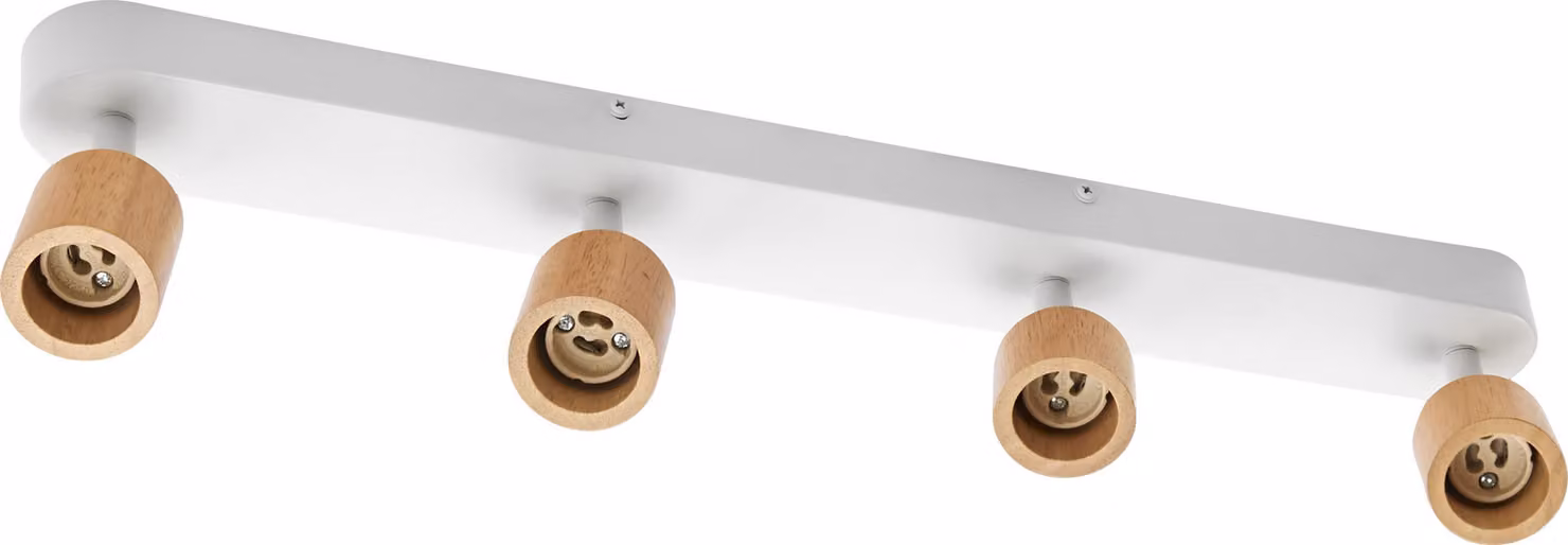 OSRAM LED Spot Brick Lampada da soffitto 4xGU10 Design in legno bianco, moderna barra spot 230V, spot regolabili per cucina
