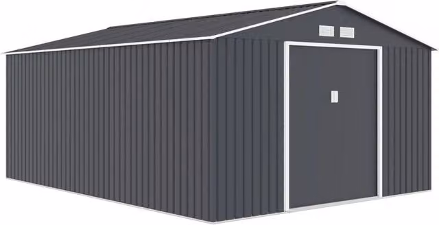 Capannone da giardino in acciaio zincato Vegas di Habitat et Jardin, colore antracite, superficie di 15 m²